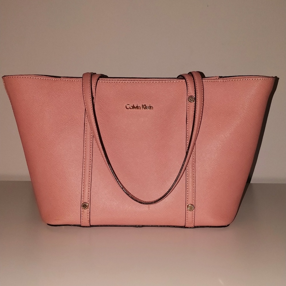 Salmon Pink Calvin Klein Tote Bag